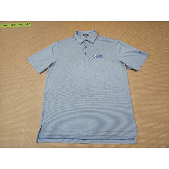 Peter Millar Shirt Mens Large Blue Summer Comfort Polo Golf Short Sleeve Stripe - Picture 2 of 14